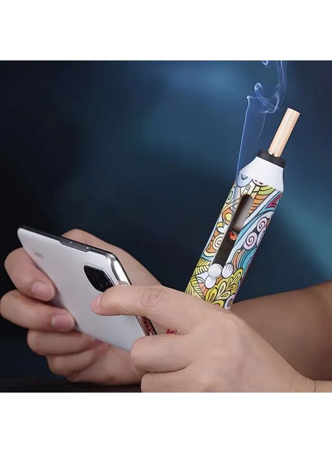 Portable Mini Car Ashtray With Anti Scatter Ash One Button Operation Color Printing - Image 5